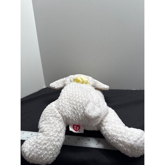 Ty 1998 Doodle Plush Lamb White With Yellow Bow 9" Stuffed Toy Soft Cuddly Colle - Picture 4 of 6
